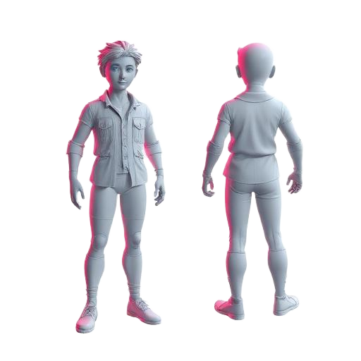Reference Sheets 3D illustration